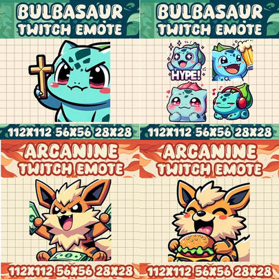 Pokemon Emotes by CptnCodyCreates